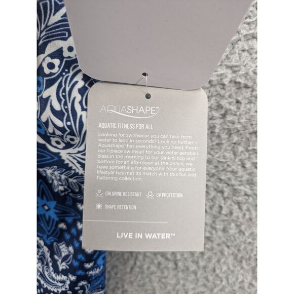 NWT Dolfin Aquashape Women's XS Santorini Racerback Tankini Top Navy Blue - Picture 9 of 12